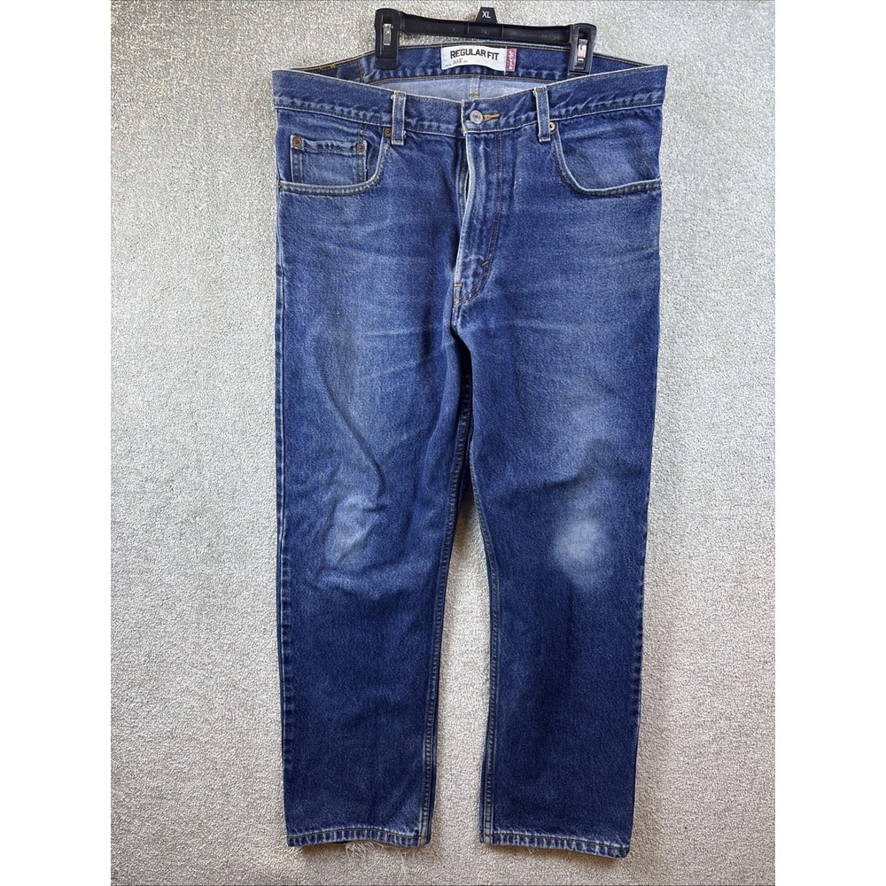 Levi's 505 Jeans Mens 36x30 Blue Regular Fit Straight Leg Denim Pants - Picture 2 of 11
